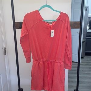 Aerie size medium romper coral, long sleeve, never worn